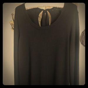 Ann Taylor Bow Back Lace Bottom Sweater